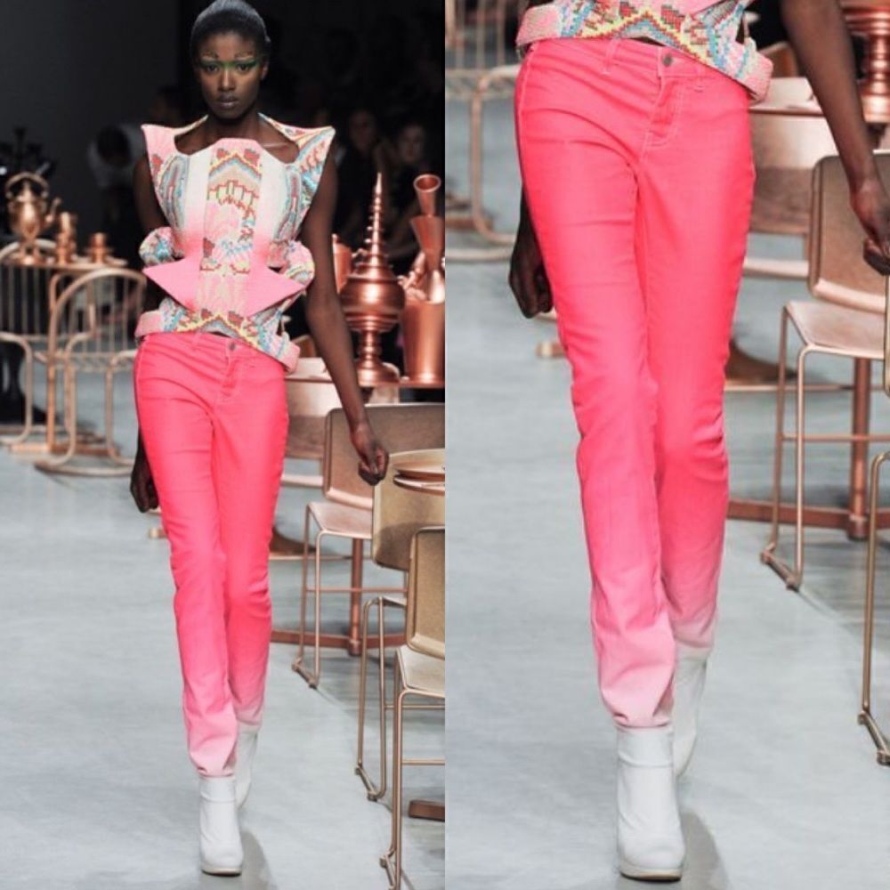 𝅺notify x manish arora Sz 29 Neon Hot Pink Jeans